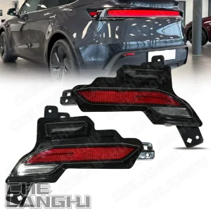 Rear Bumper Reflectors Lights For Tesla Model Y 2025 2026 Warning Lamp Stop Light With Bulb Fake spotlight Car 1979444-10-D